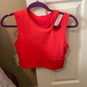 Lululemon crop tank with built in bra- no cups